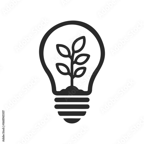 Creative light bulb with growing plant design concept for innovation and sustainability