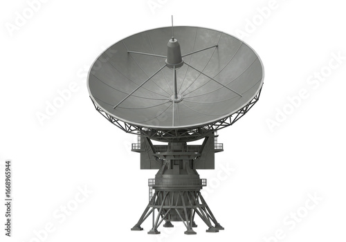 Isolated Radio Telescope: A High-Tech Communication Array for Deep Space Exploration and Satellite Communication, Capturing Signals from the Cosmos
