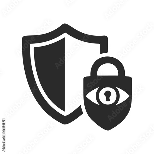 Shield and padlock icon representing security and protection