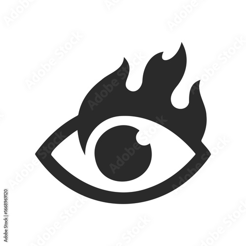 Burning eye icon symbolizing passion and intensity