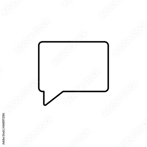 Black outline icon of a chat or speech bubble. Perfect for UI/UX projects, messaging apps, forums, social media, and digital communication interfaces