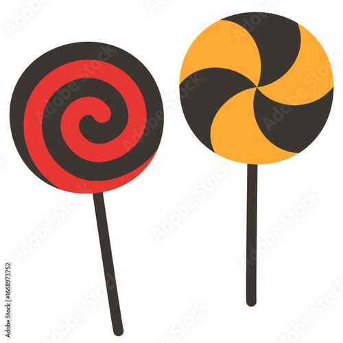 Halloween swirl and pinwheel lollipop candy