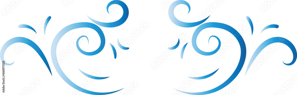 Fototapeta premium Elegant Blue Swirl Decorative Ornament Vector Design