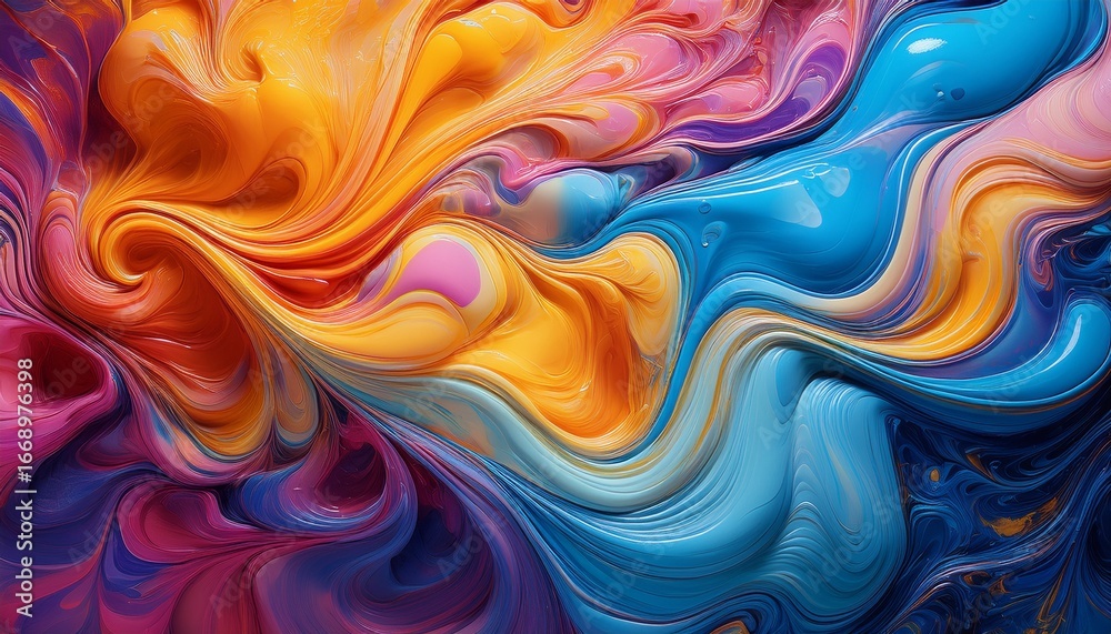 Fototapeta premium fluid art colorful swirls textures