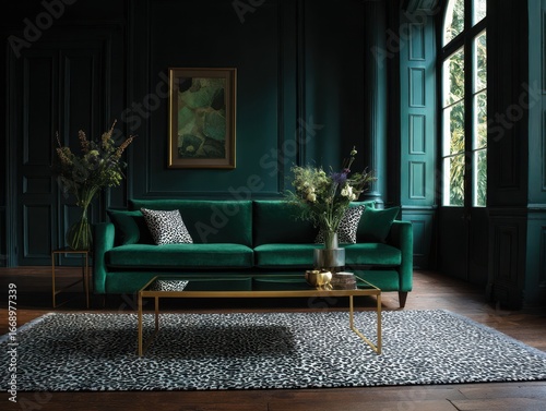 A luxurious living room fea...