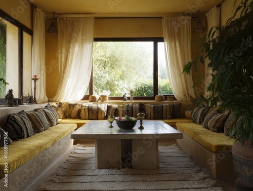 A sun-drenched living area ...