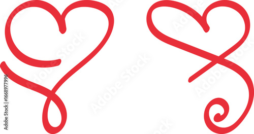 Hand-drawn heart design, love symbol vector illustration, romantic doodle, Valentine decoration, cute heart outline for cards and creative design