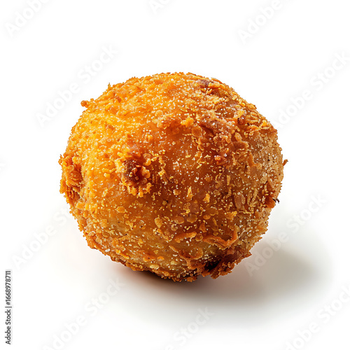 Crispy Breaded Food Item Isolated on White Background