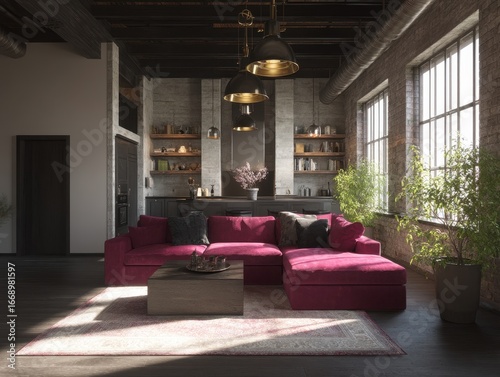 A stylish, modern living ar...