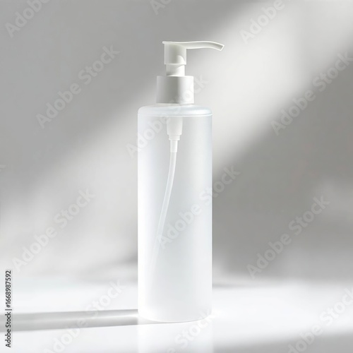 Frosted Pump Bottle with Studio Shot.