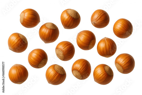 Wallpaper Mural Multiple hazelnuts falling against a transparent background, creating a dynamic and appetizing visual Torontodigital.ca