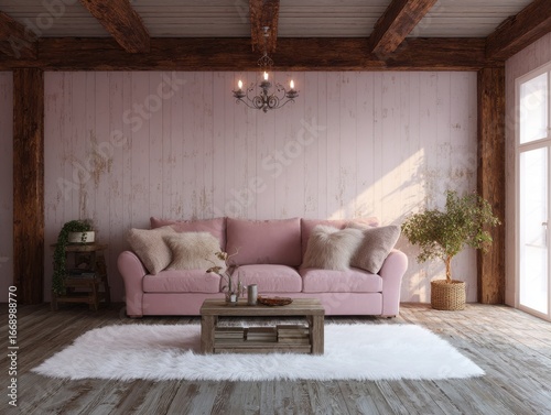 A cozy living room scene sh...