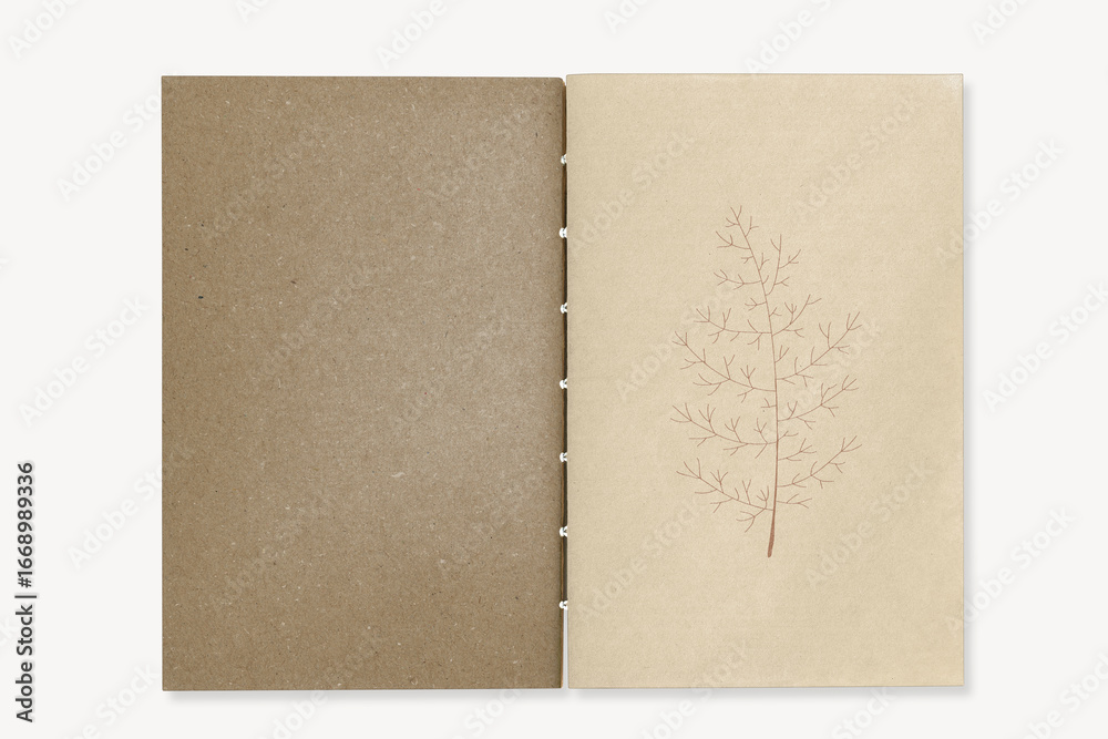 Naklejka premium Vintage book, leaf line art