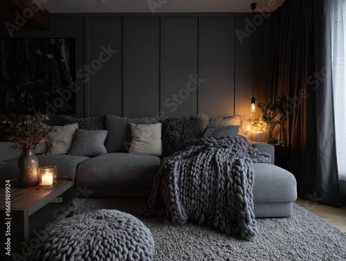 A cozy living room, bathed ...