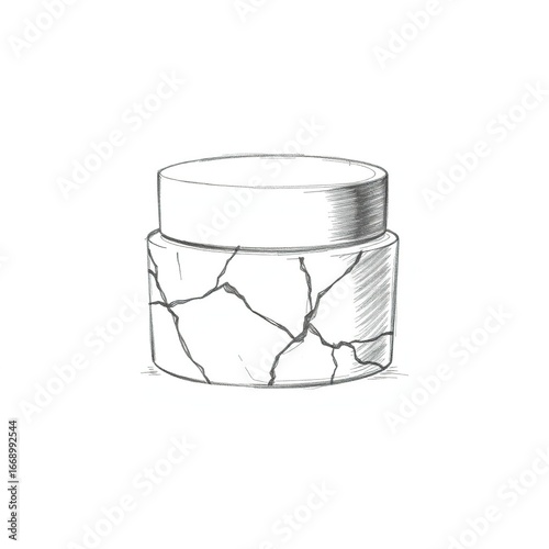 Cracked Cream Jar Sketch.