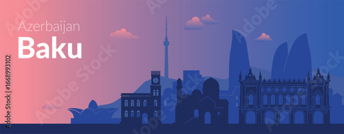 Baku Skyline A Stunning Blend of Modern and Historical Architecture in Azerbaijan City