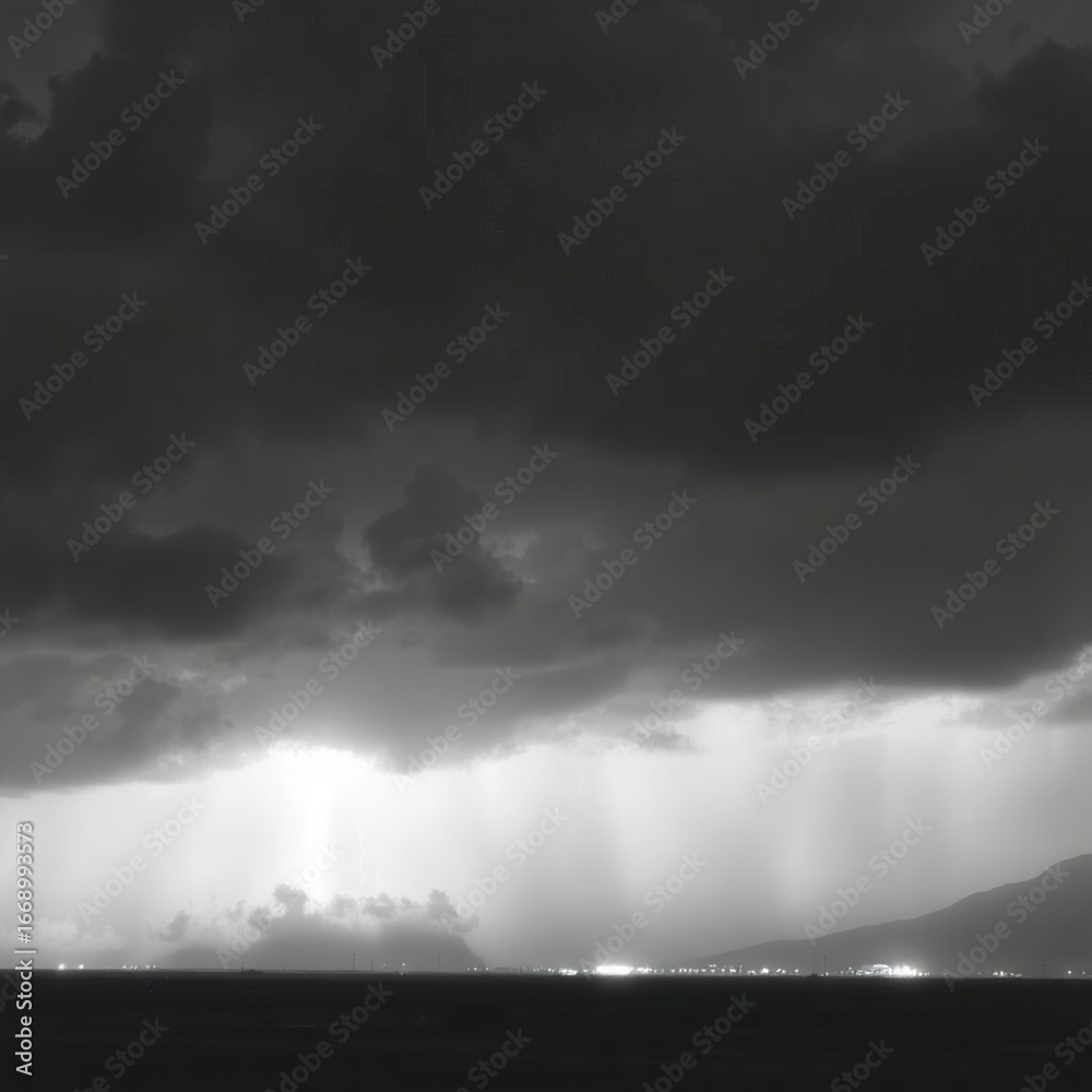 Fototapeta premium Stormy Seascape with Dramatic Sky.