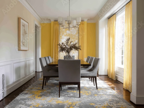 A formal dining room boasts...