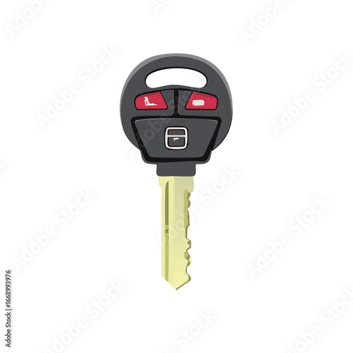Car Key with Remote Buttons Black Handle and Metal Blade Vehicle Security and Access
