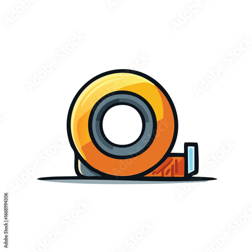 Illustration of a tape dispenser, cartoon style, isolated on white background