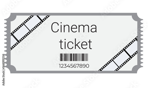 Cinema ticket with film strip, ticket, movie, film, cinema, film strip, art, event