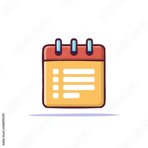 Colorful illustrated calendar icon with a to-do list and binding rings
