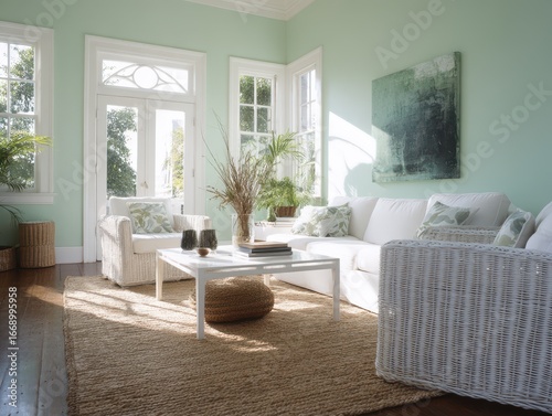 A sun-drenched living room ...
