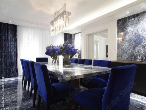 Luxurious dining room boast...