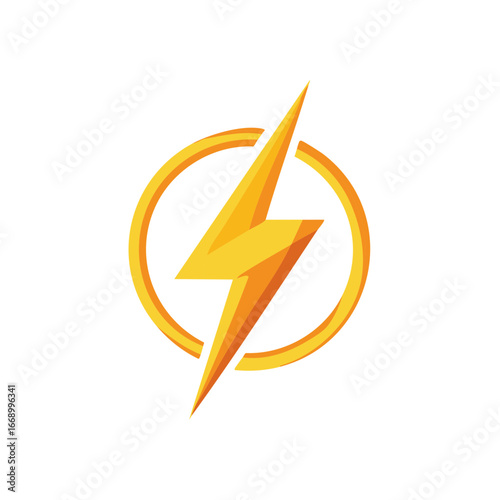 Vibrant yellow lightning bolt symbol inside a circular outline representing energy and speed Free Download Vibrant yellow lightning bolt symbol inside a circular outline representing energy and speed - GFXLoad