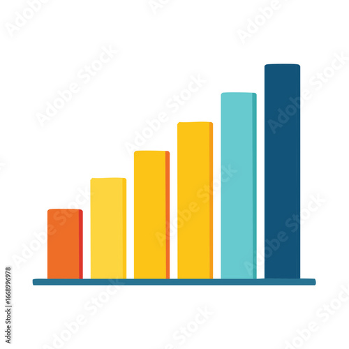 Free Download Color bar graph showing upward trend and growth - GFXLoad