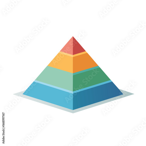Layered Colorful Pyramid Chart Diagram Illustration for Business Presentations