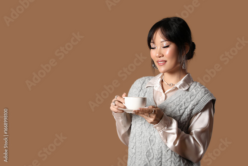 Beautiful Asian woman with ...