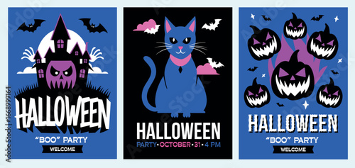 A Spooky Halloween Party Posters Design Collection for your festive celebration needs