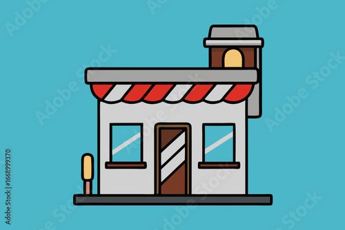 A friendly cartoon barber shop vector illustration