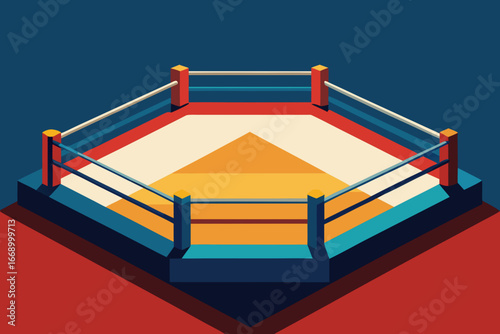 A cartoon boxing ring ready for a match vector illustration