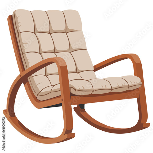 Chair cute furniture armchair seat pouf interior isolated vector illustration on white background