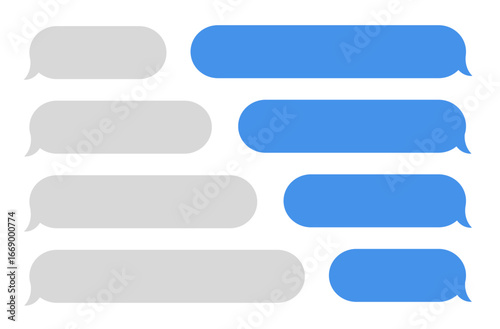 Texting Empty blank text messages messaging phone app bubbles blue grey