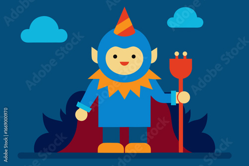 A lively cartoon costume party vector illustration