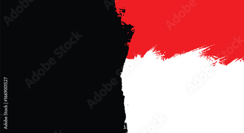 Abstract Black, White, and Red Brush Stroke Background: Bold, Dynamic, and Powerful Graphic Design Element.