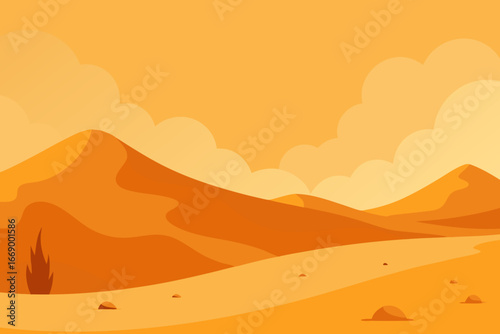 A dramatic cartoon desert sandstorm vector illustration