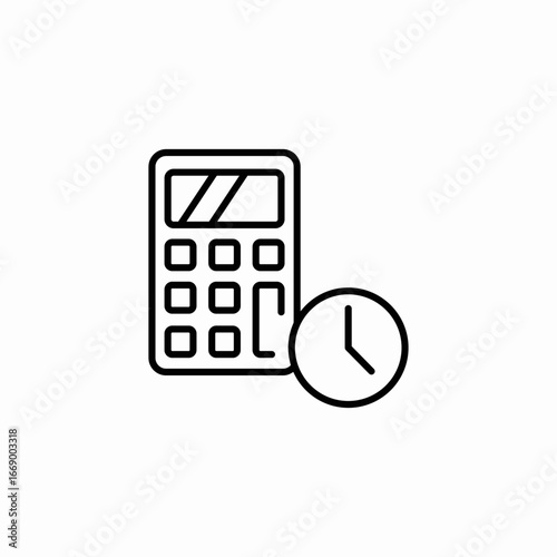 calculation timer icon sign vector