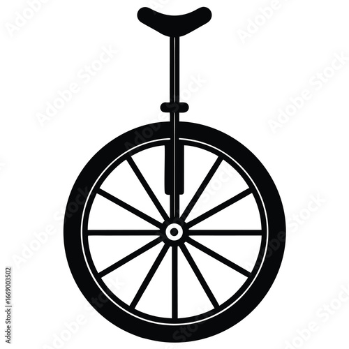 unicycle silhouette vector art