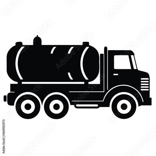 water tanker silhouette vector art