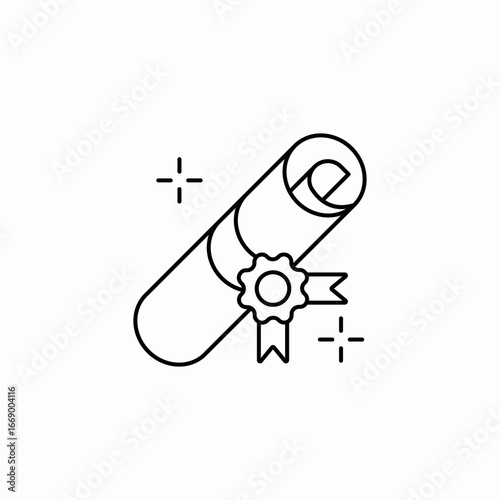 diploma certificate icon sign vector