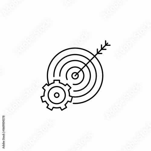 gear target reached icon sign vector