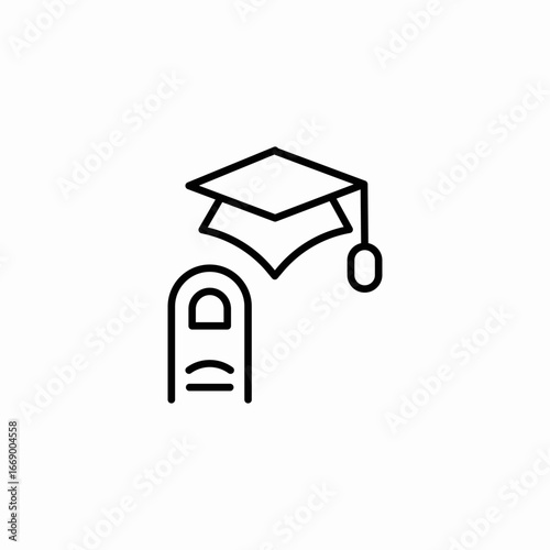 graduation cap icon sign vector