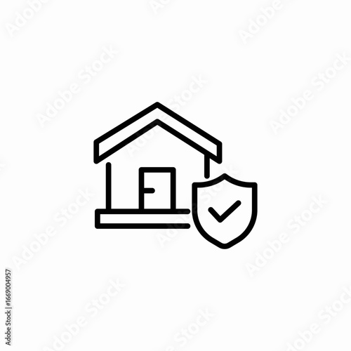 house shield icon sign vector