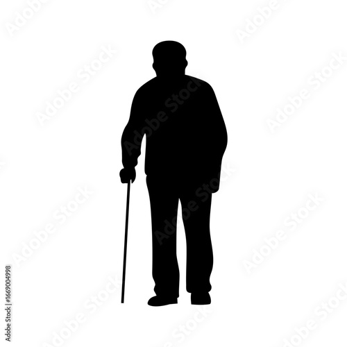 Human figure silhouette. Person body shape. Male character illustration. Black man Vector.