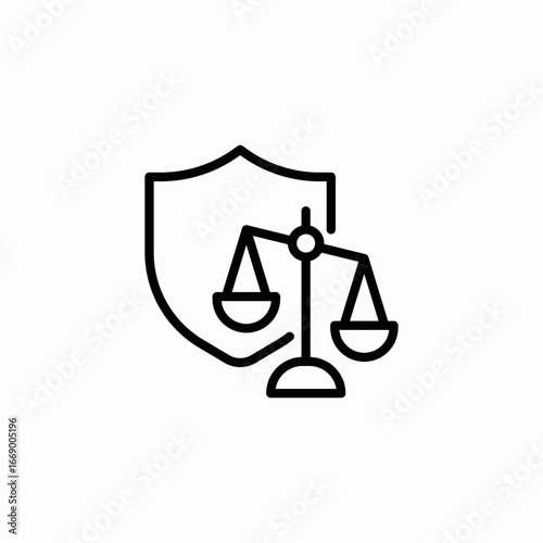 legal shield icon sign vector