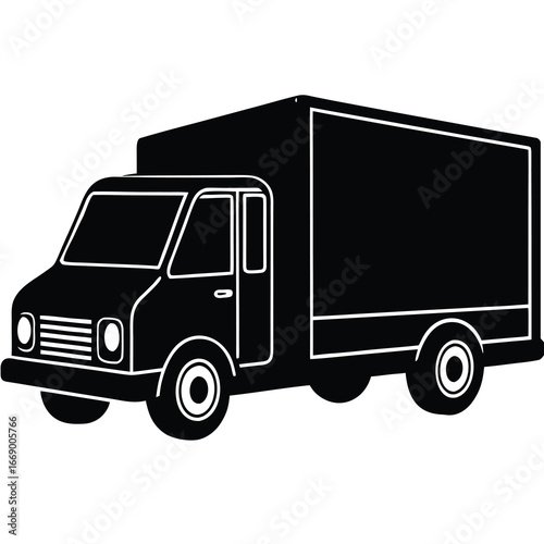 box truck silhouette vector art